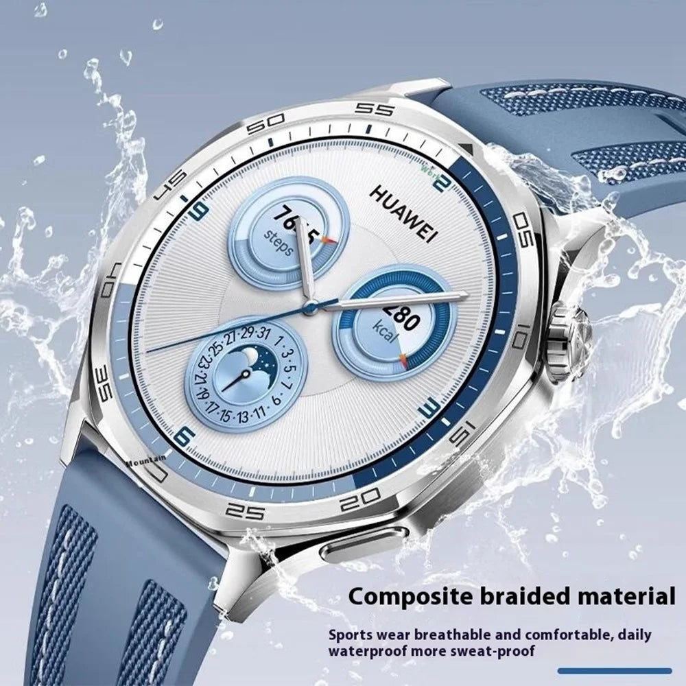 20mm Nylon Silicone Watch Band For Huawei Watch GT 3 Pro 43mm  /  GT 3 42mm  /  GT 2 42mm  /  Watch 2 Replacement Strap - Grey Blue - 6