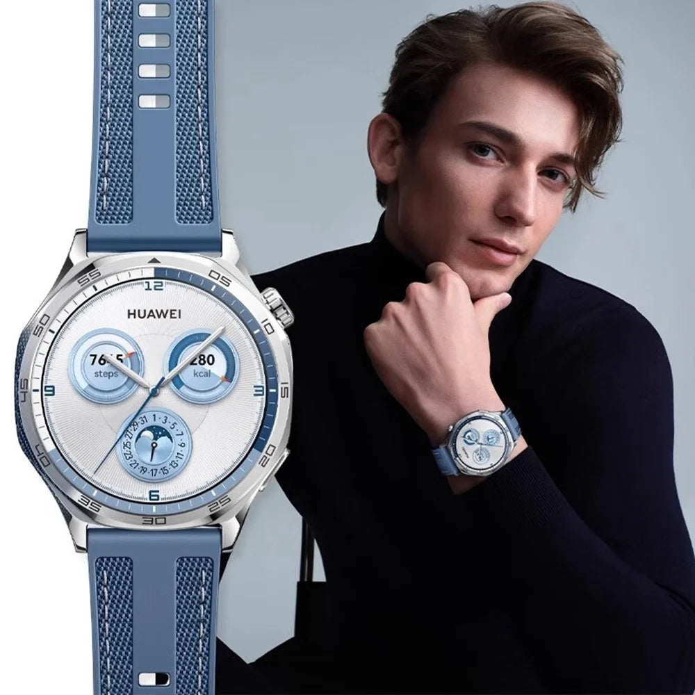 20mm Nylon Silicone Watch Band For Huawei Watch GT 3 Pro 43mm  /  GT 3 42mm  /  GT 2 42mm  /  Watch 2 Replacement Strap - Grey Blue - 7