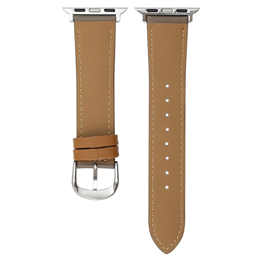 Embroidered Puppy Leather Strap for Apple Watch Series 11 10 42mm / 9 8 7 41mm / SE3 SE2 SE 6 5 4 40mm / 3 2 1 38mm - White - 2