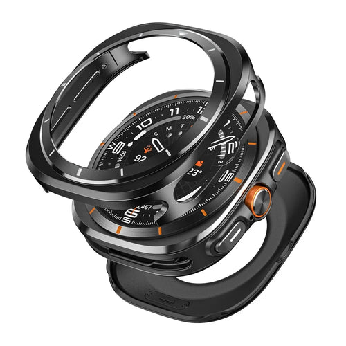 For Samsung Galaxy Watch Ultra (2025) 47mm / Ultra 47mm Watch Case Aluminum Alloy + PC Protective Cover - Black+White - 1