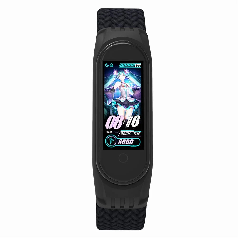 Elastic Nylon Watch Band Replacement Watch Strap (Size: L) for Xiaomi Mi Band 3/4/5 - Black - 2