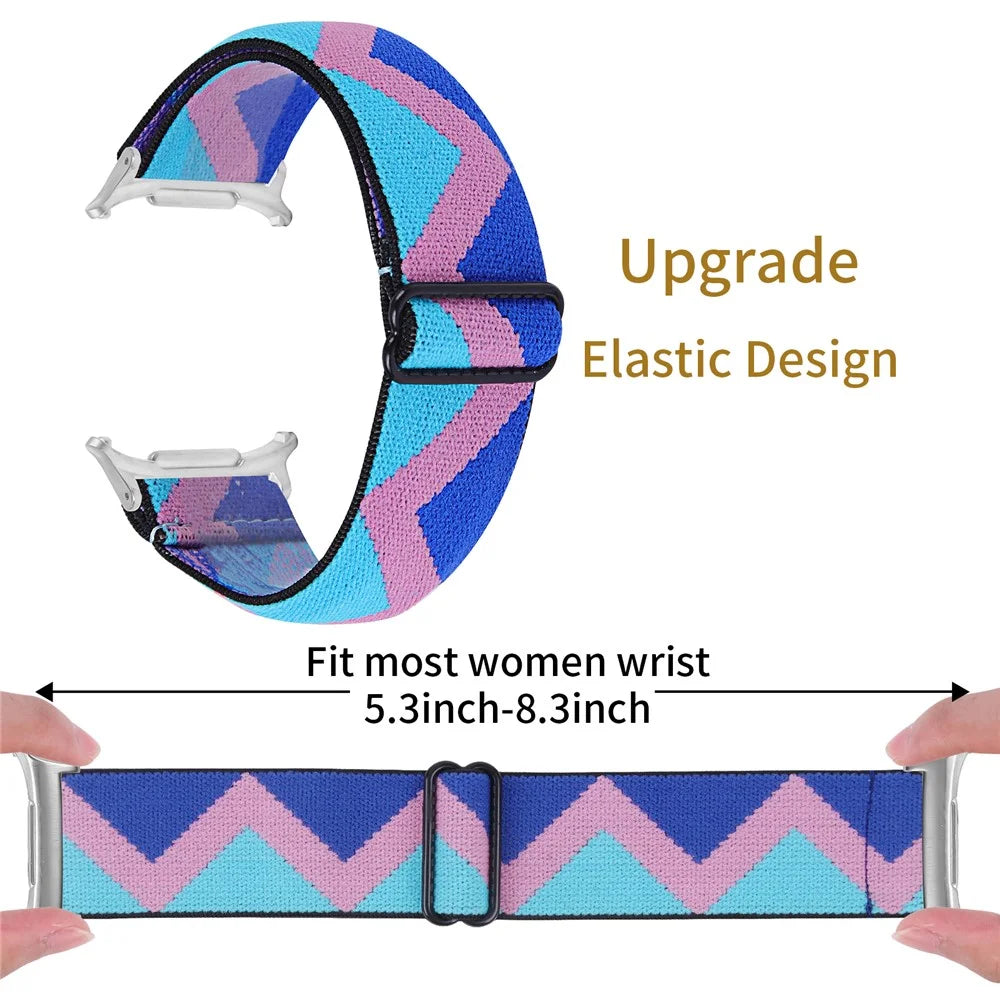 For Samsung Galaxy Watch Ultra2 47mm / Watch Ultra (2025) 47mm / Watch Ultra 47mm Watch Band with Silver Connector, Adjustable Elastic Wrist Strap - 1# - 6