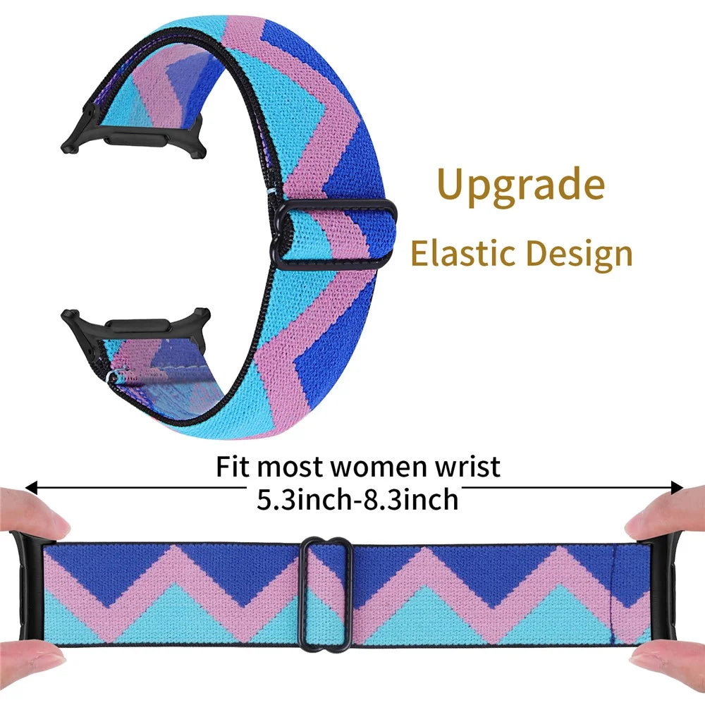 For Samsung Galaxy Watch Ultra2 47mm / Watch Ultra (2025) 47mm / Watch Ultra 47mm Watch Band with Black Connector Adjustable Elastic Wrist Strap - Style 1 - 6