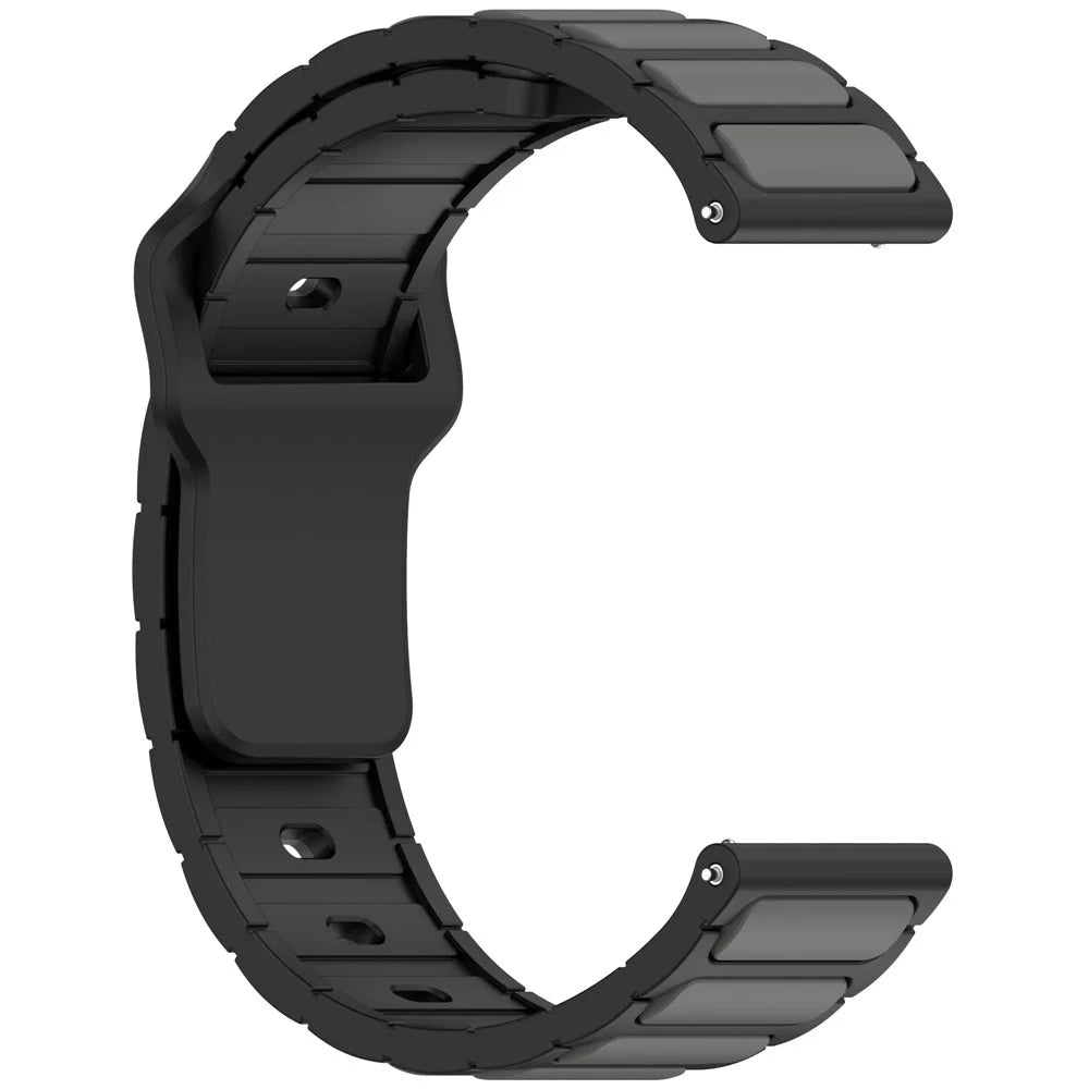 For Huawei Watch GT 5 / GT 4 46mm / Samsung Gear S3 Classic / S3 Frontier Silicone Strap Dual Color Watch Band - Black / Grey - 2