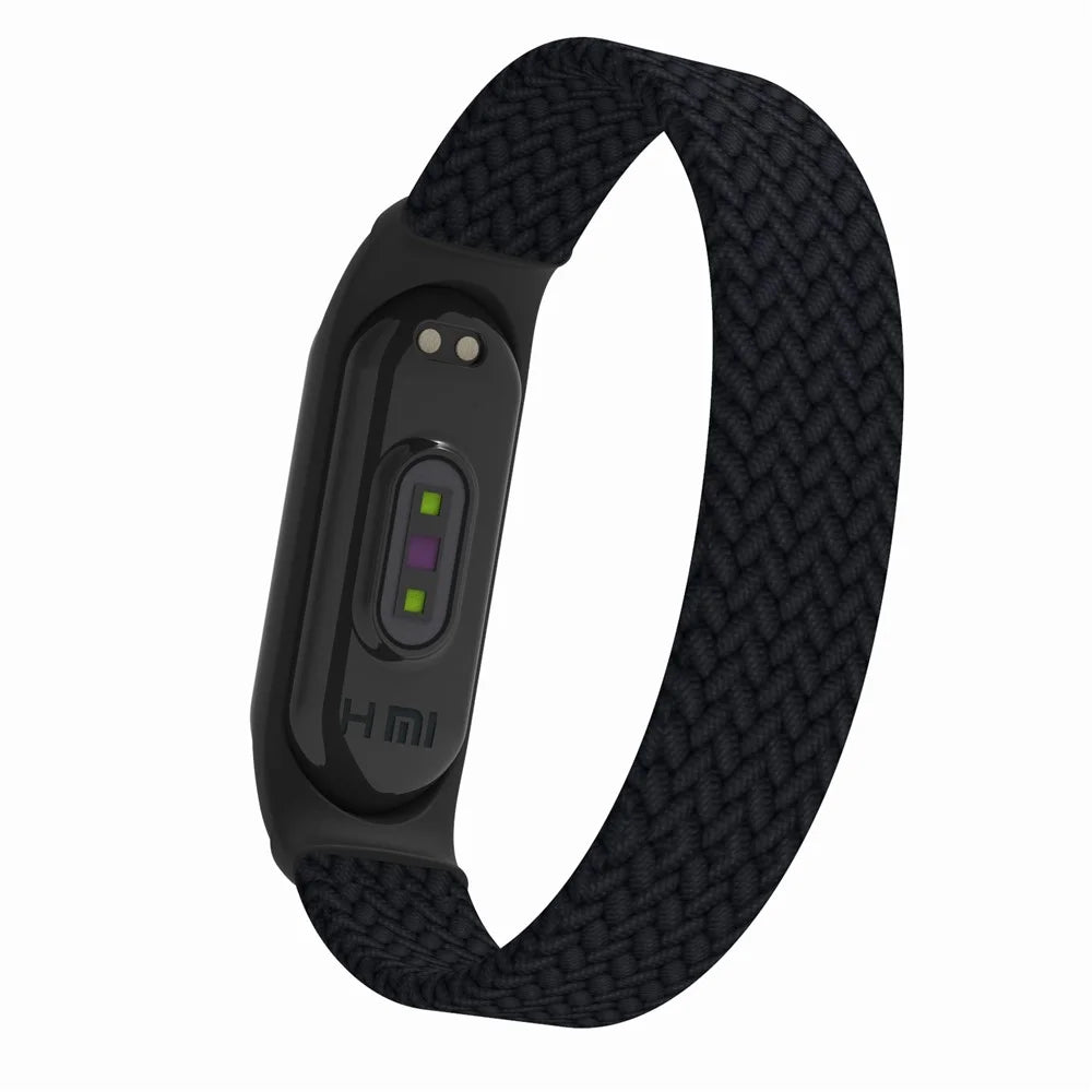 Elastic Nylon Wristband Watch Strap [Size: S] for Xiaomi Mi Band 5 / 4 / 3 - Black - 1