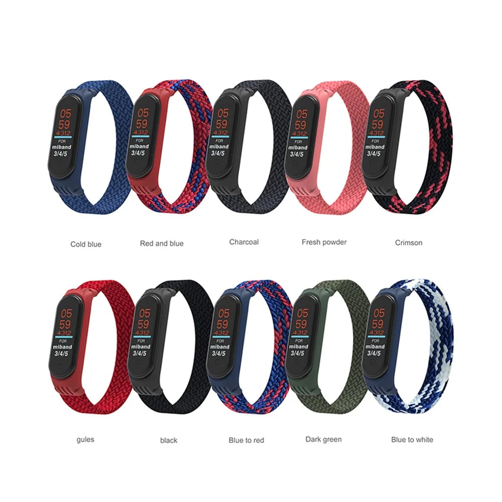 Elastic Nylon Wristband Watch Strap [Size: S] for Xiaomi Mi Band 5 / 4 / 3 - Black - 5