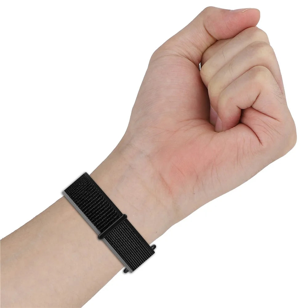 Watch Band for Google Pixel Watch 4 41mm / Watch 3 41mm / Watch 2 / Watch Adjustable Nylon Loop Strap - Black+Grey - 4