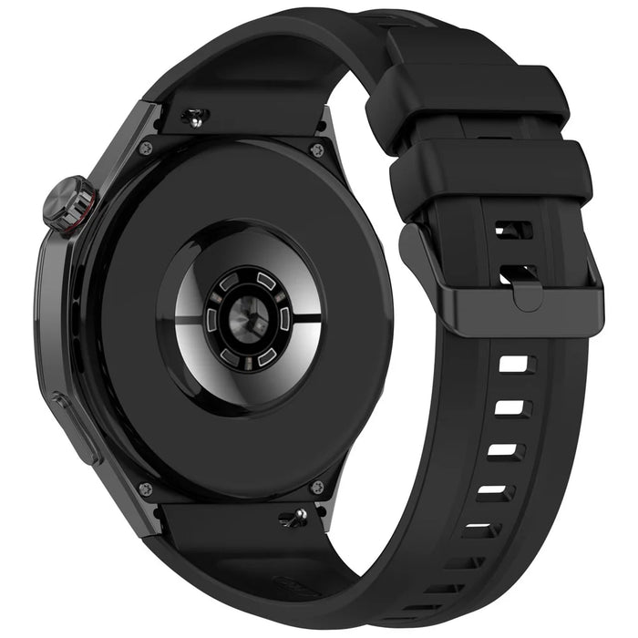 For Huawei Watch GT 5 Pro 46mm Silicone Strap Adjustable Length Replacement Band - Black - 1