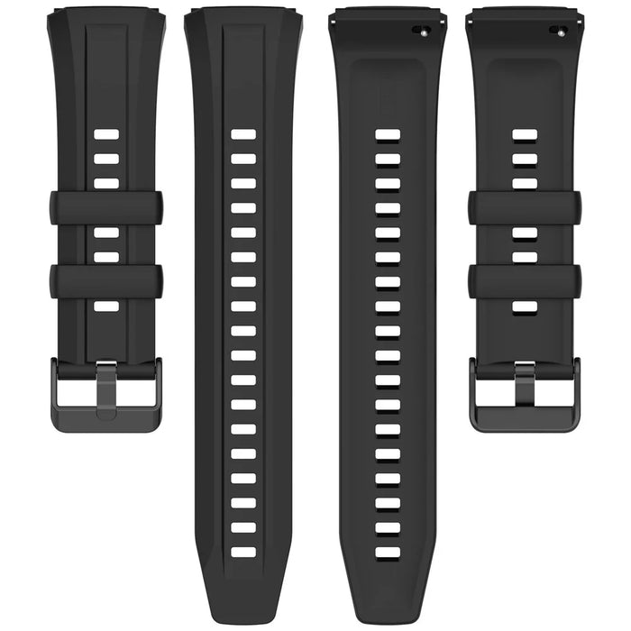 For Huawei Watch GT 5 Pro 46mm Silicone Strap Adjustable Length Replacement Band - Black - 5
