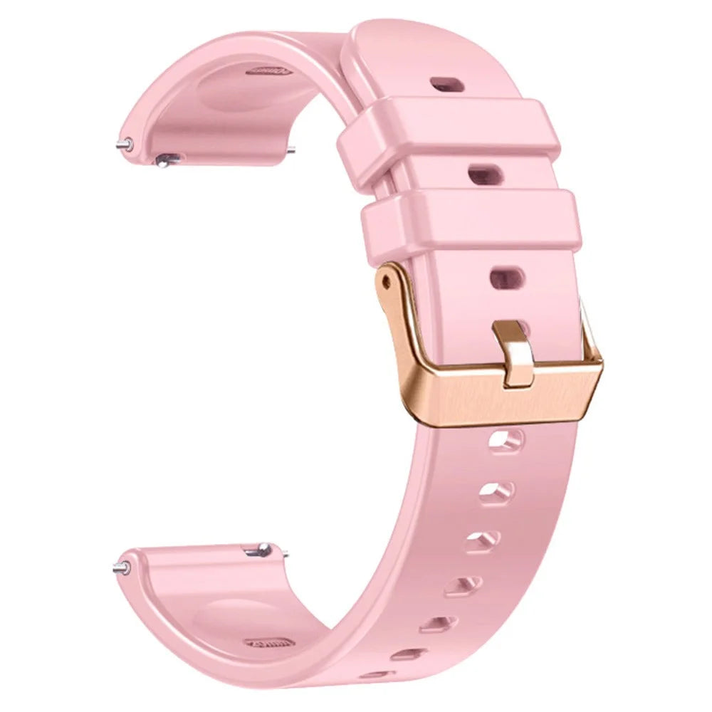 For Huawei Watch GT 5 Pro 42mm / GT 5 41mm Silicone Strap 18mm Watch Band Replacement - Pink - 1