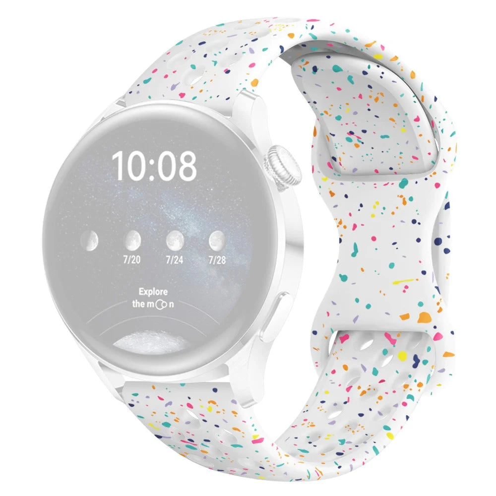 For Samsung Galaxy Watch / Huawei Watch / Garmin / Amazfit 20mm Replacement Band Silicone Butterfly Clasp Strap Butterfly Clasp Design - White - 1