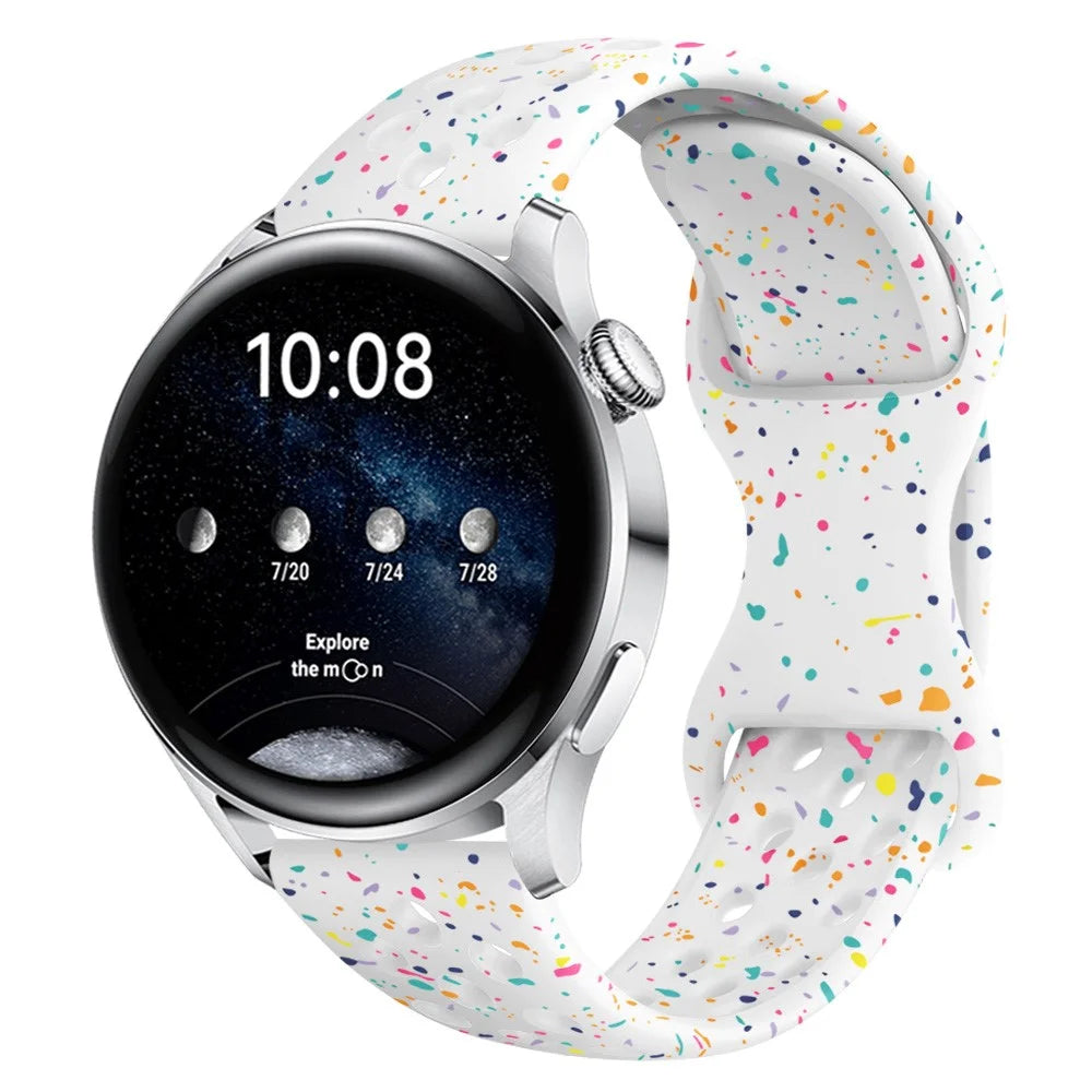 For Samsung Galaxy Watch / Huawei Watch / Garmin / Amazfit 20mm Replacement Band Silicone Butterfly Clasp Strap Butterfly Clasp Design - White - 2