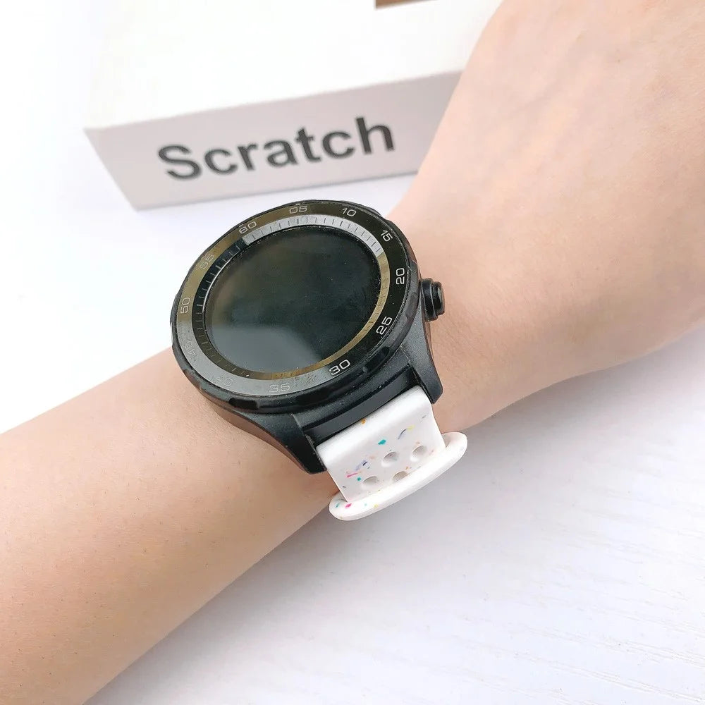 For Samsung Galaxy Watch / Huawei Watch / Garmin / Amazfit 20mm Replacement Band Silicone Butterfly Clasp Strap Butterfly Clasp Design - White - 3