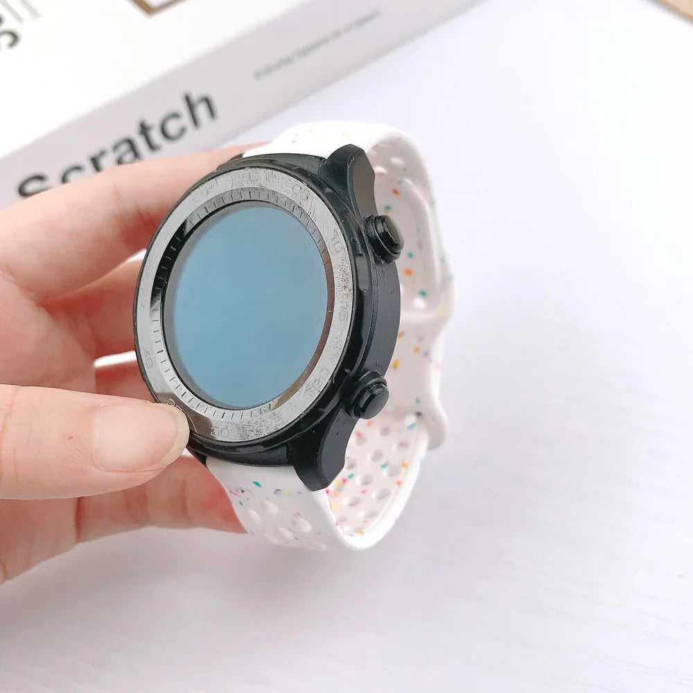 For Samsung Galaxy Watch / Huawei Watch / Garmin / Amazfit 20mm Replacement Band Silicone Butterfly Clasp Strap Butterfly Clasp Design - White - 4