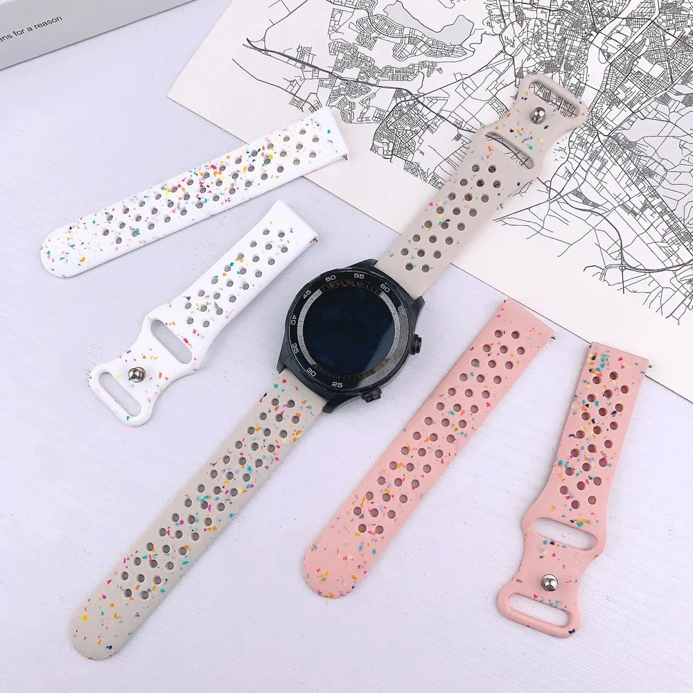 For Samsung Galaxy Watch / Huawei Watch / Garmin / Amazfit 20mm Replacement Band Silicone Butterfly Clasp Strap Butterfly Clasp Design - White - 7