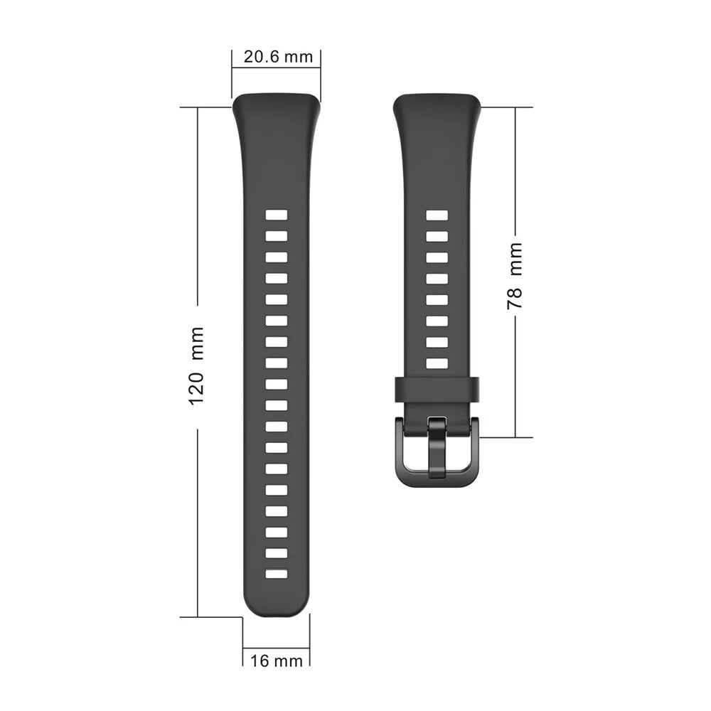 Solid Color Soft Silicone Watch Strap for Honor Band 6 - Black - 5