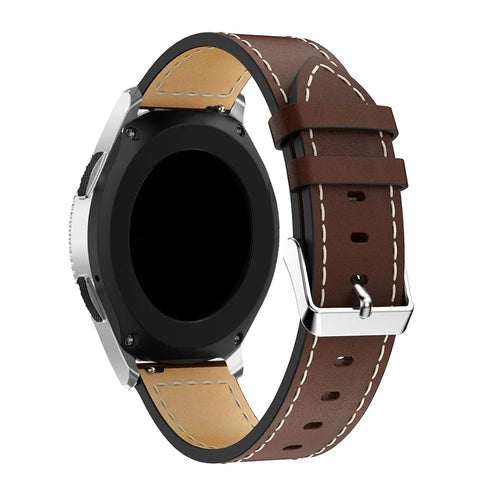 Genuine Leather Smart Watch Strap for Samsung Galaxy Watch 42mm - Coffee - 1