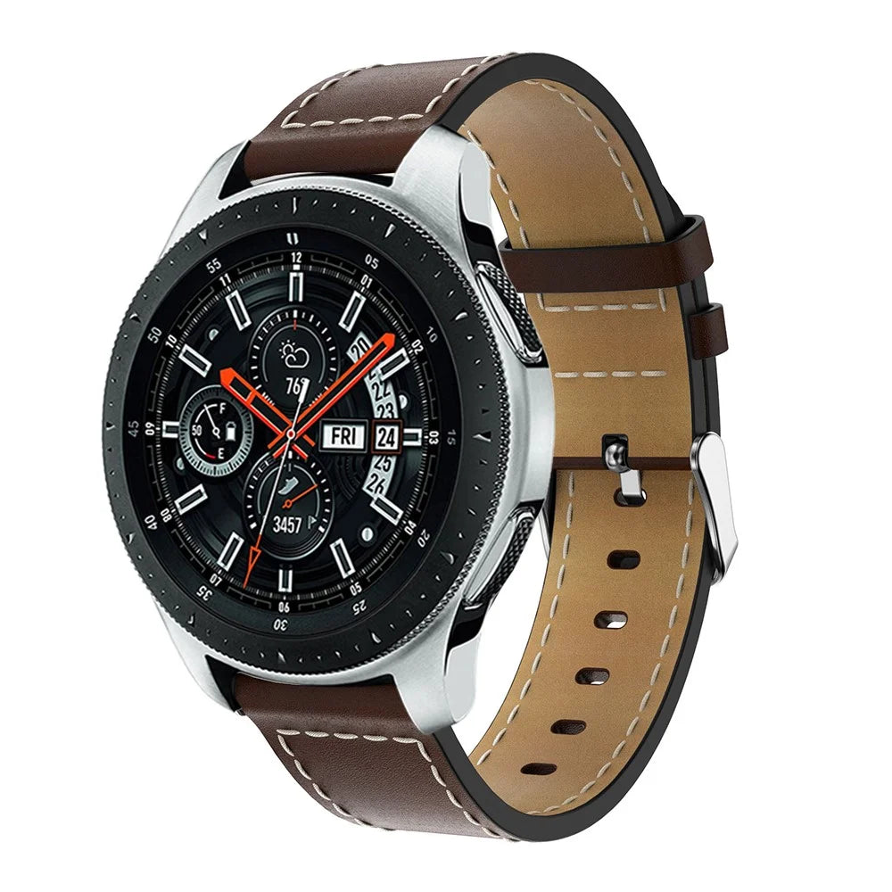 Genuine Leather Smart Watch Strap for Samsung Galaxy Watch 42mm - Coffee - 2