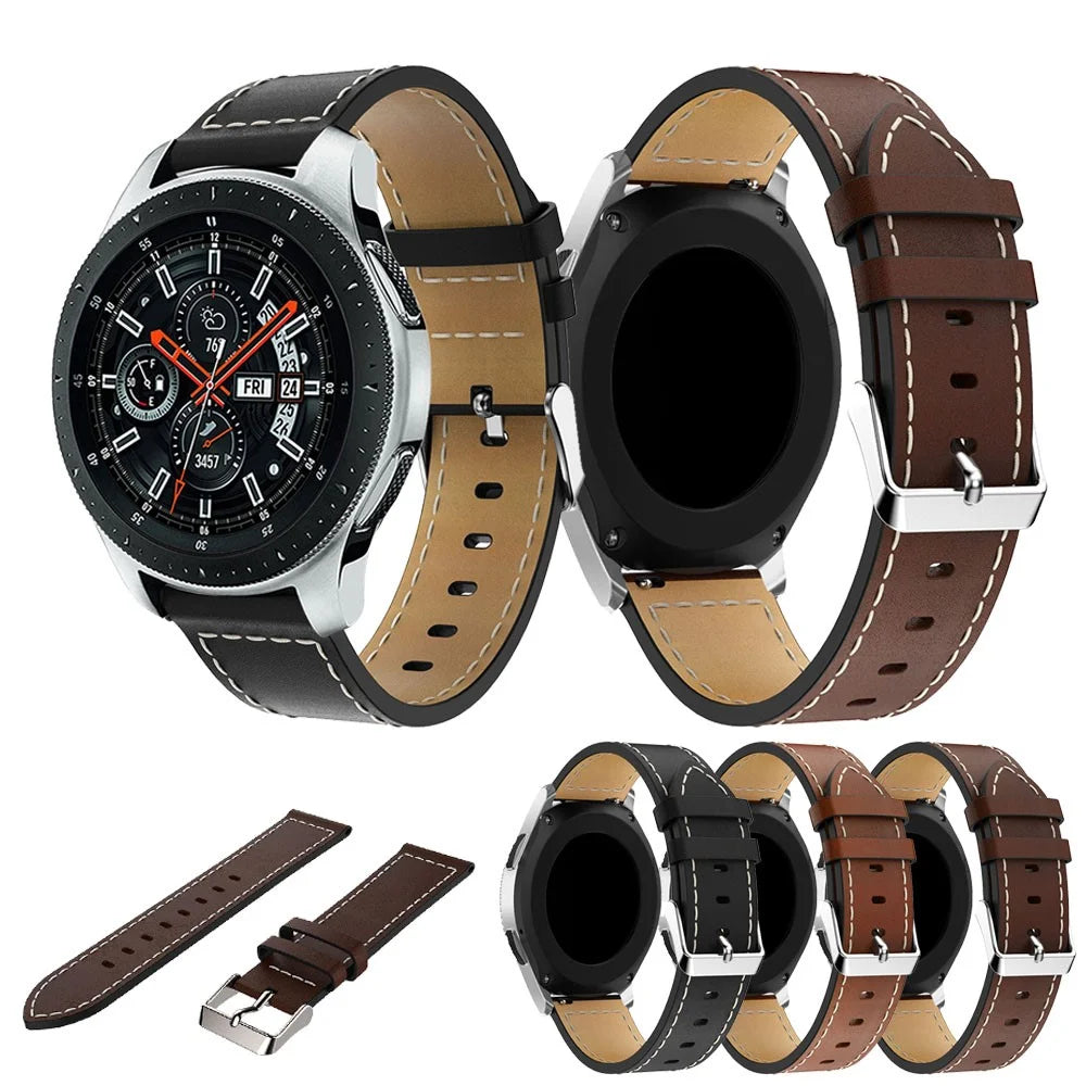 Genuine Leather Smart Watch Strap for Samsung Galaxy Watch 42mm - Coffee - 4