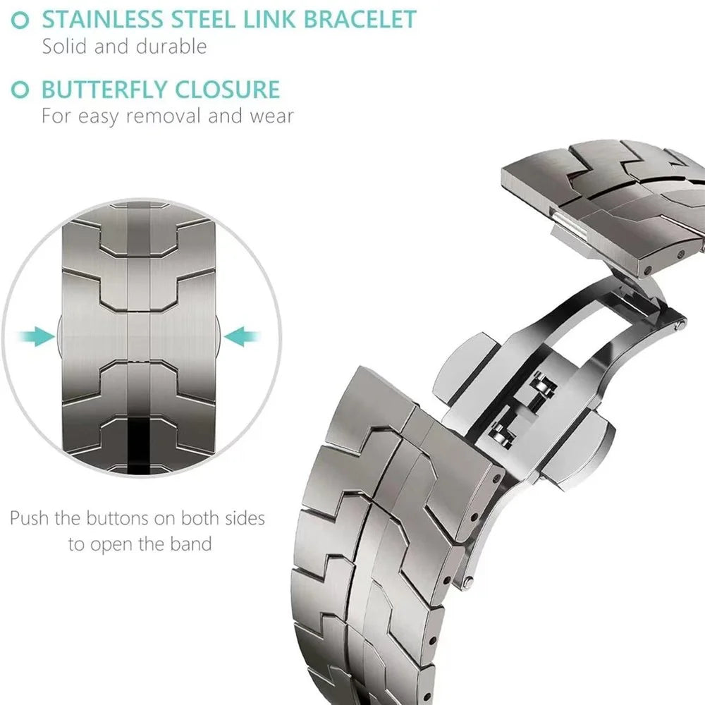 For Samsung Galaxy Watch Ultra2 47mm / Watch Ultra (2025) 47mm / Watch Ultra 47mm Butterfly Buckle Titanium Alloy Watch Band - Titanium - 4