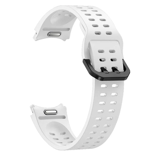 For Samsung Galaxy Watch7  /  Watch6  /  Watch 5 44mm 40mm Silicone Watch Band Double Hole Button Strap - White - 1