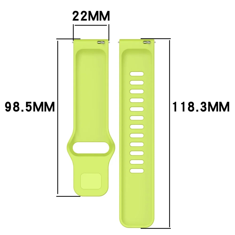 22mm Silicone Watch Band For Huawei Watch GT 5 Pro 46mm  /  GT 5 46mm  /  GT 4 46mm Universal Strap - Lime Green - 6