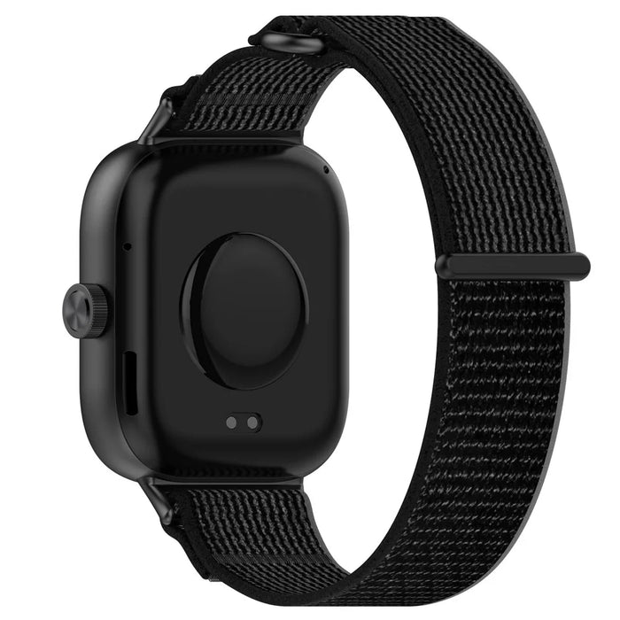 Nylon Strap for Xiaomi Smart Band 10 Pro / 9 Pro / 8 Pro / Redmi Watch 6 / 5 / 4 Adjustable Sports Loop Watch Strap - Black - 1