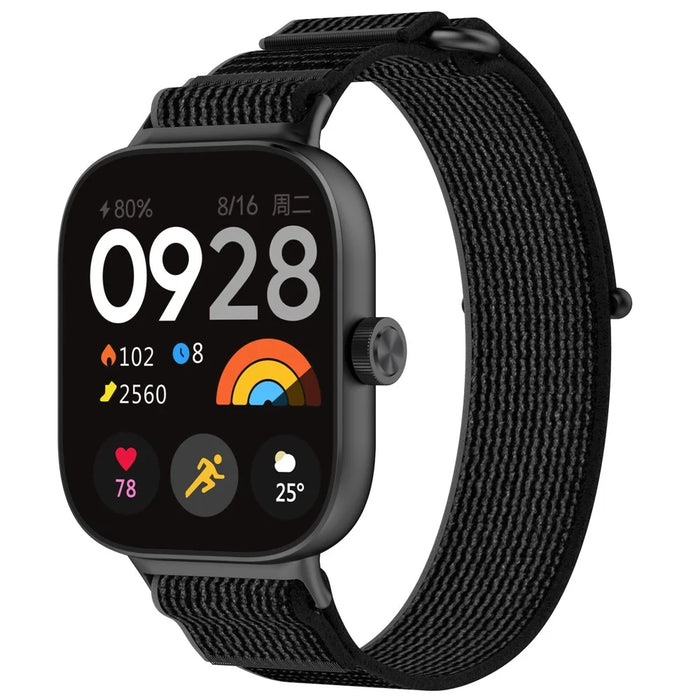 Nylon Strap for Xiaomi Smart Band 10 Pro / 9 Pro / 8 Pro / Redmi Watch 6 / 5 / 4 Adjustable Sports Loop Watch Strap - Black - 4