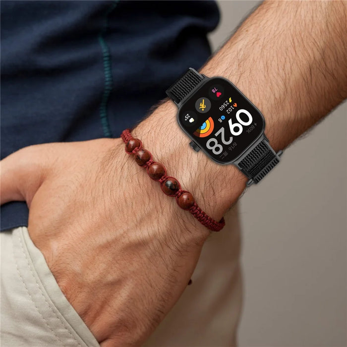 Nylon Strap for Xiaomi Smart Band 10 Pro / 9 Pro / 8 Pro / Redmi Watch 6 / 5 / 4 Adjustable Sports Loop Watch Strap - Black - 7