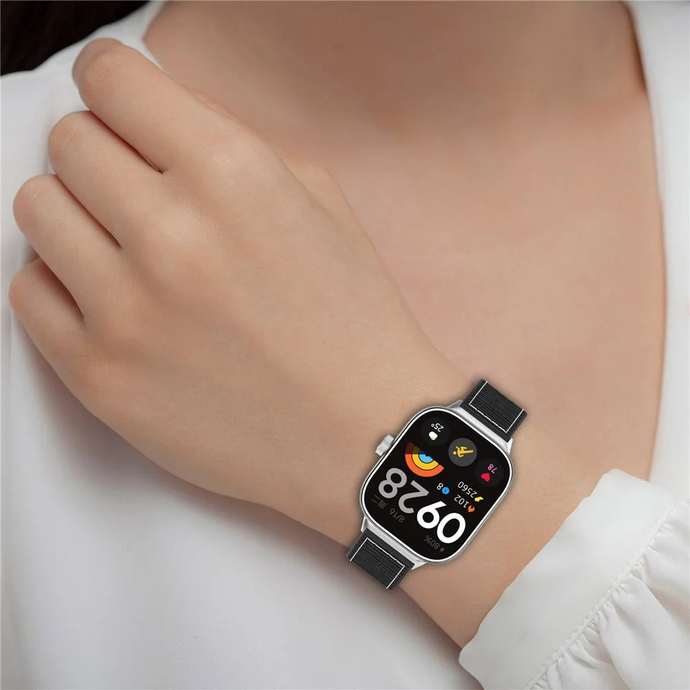 Silicone Strap for Xiaomi Smart Band 10 Pro / 9 Pro / 8 Pro / Redmi Watch 6 / 5 / 4 Composite Woven Watch Band - Black - 5