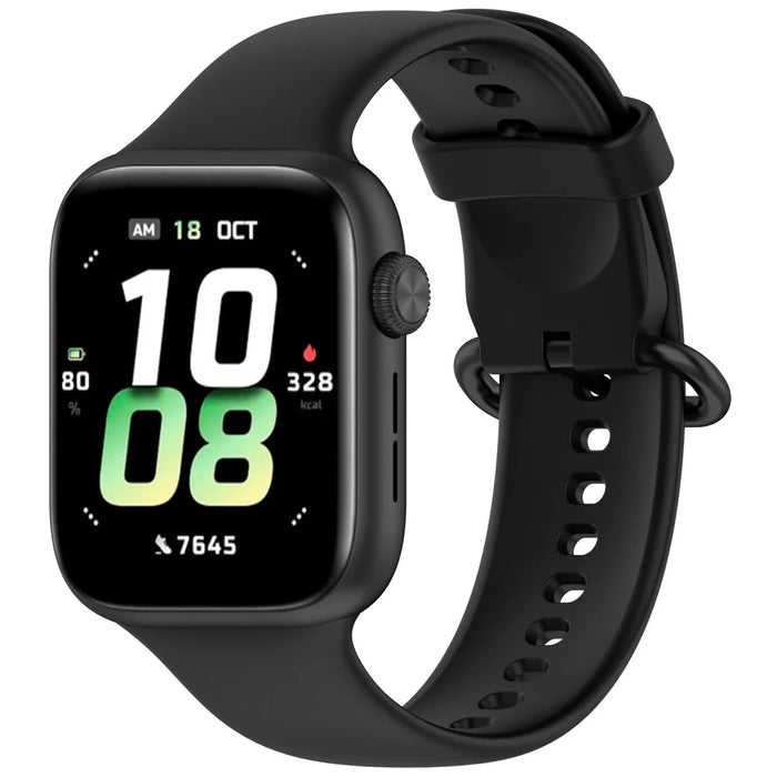 For Honor Watch 5 Soft Silicone Watch Strap Adjustable Replacement Watchband - Black - 4