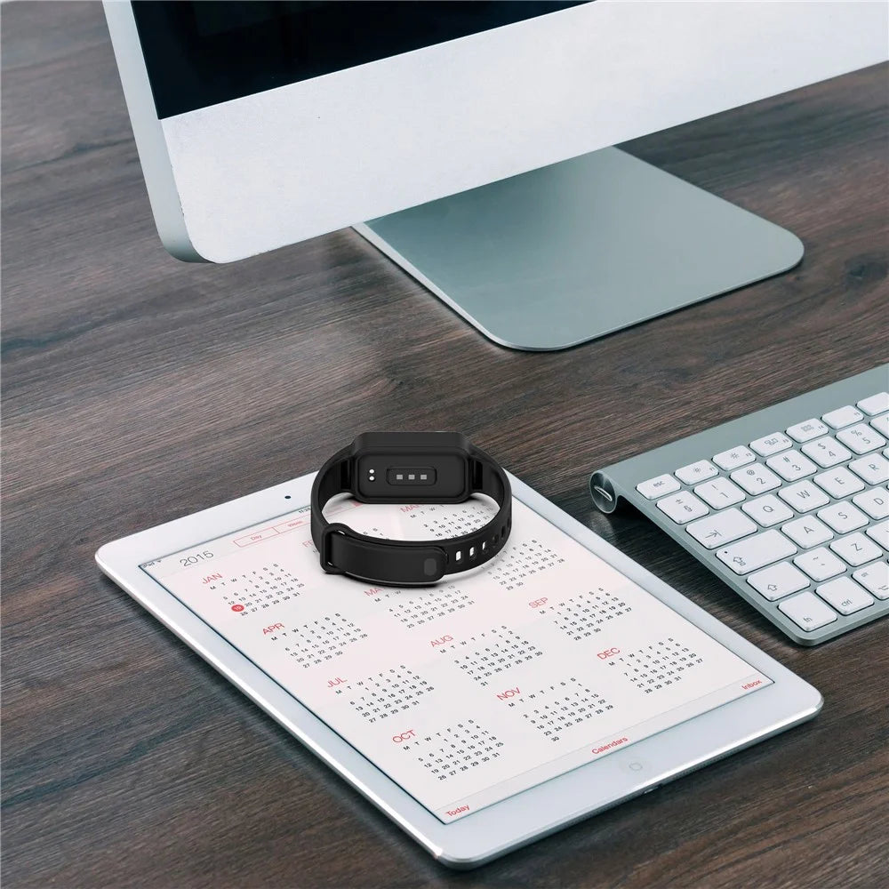 For Xiaomi Smart Band 9 Active / Redmi Band 3 Watch Band Soft Silicone Strap with Watch Case - Black - 5