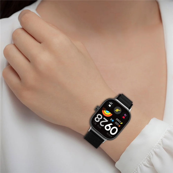 Nylon Watch Band For Xiaomi Smart Band 10 Pro / 9 Pro / 8 Pro / Redmi Watch 6 / 5 / 4 Loop Strap Replacement - Black - 6