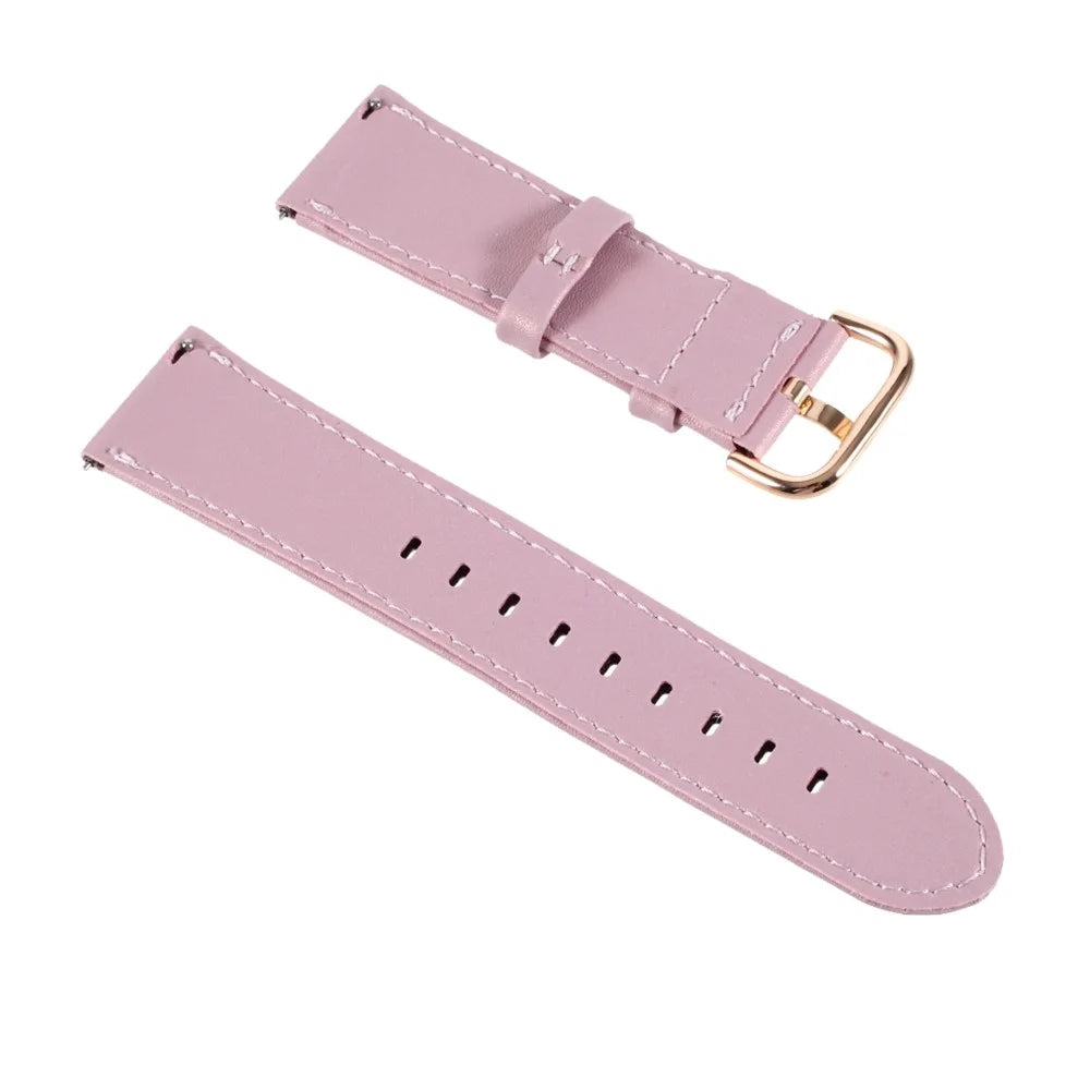 22mm Plain PU Leather Watch Band Replacement for Samsung Galaxy Watch 46mm/Gear S3/Huawei Watch GT 2 46mm Watch Strap - Pink - 3