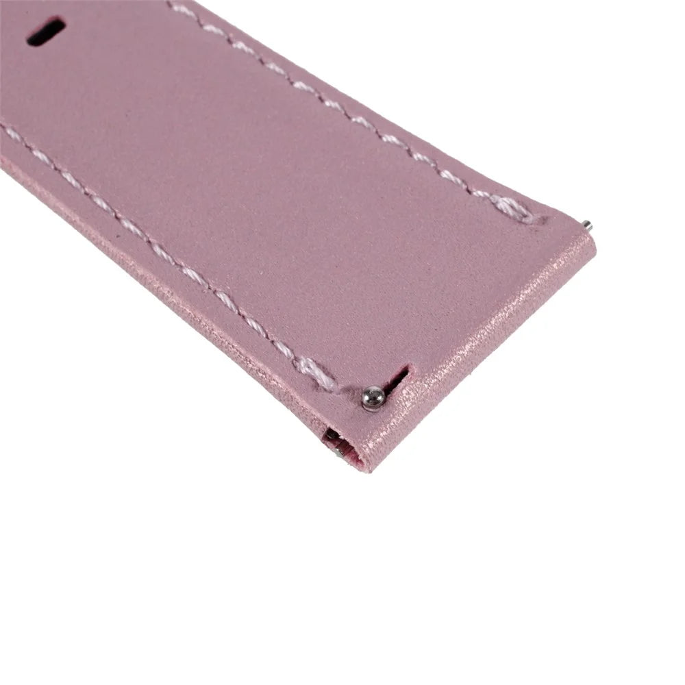 22mm Plain PU Leather Watch Band Replacement for Samsung Galaxy Watch 46mm/Gear S3/Huawei Watch GT 2 46mm Watch Strap - Pink - 4