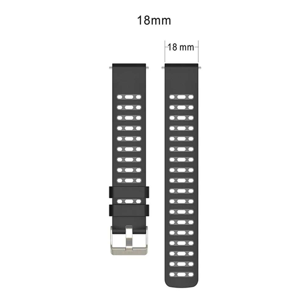18mm Silicone Band for Huawei Watch GT 5 Pro 42mm / GT 5 41mm / Garmin Forerunner 265S Dual Color Watch Strap - Black+Red - 5