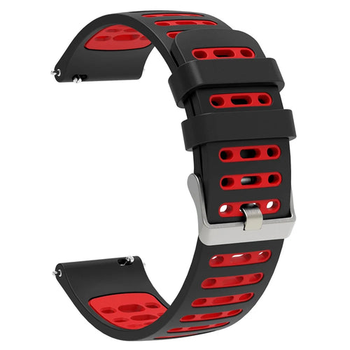 20mm Silicone Band for Samsung Galaxy Watch6 44mm / 40mm / Huawei Watch GT 2 42mm Dual Color Watch Strap - Black+Red - 1