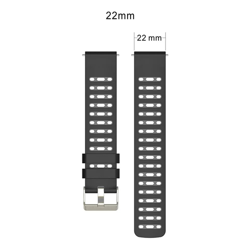 22mm Silicone Band for Keep Watch Pilot 1 / Xiaomi Watch S4 / Huawei Watch GT 5 Pro 46mm Dual Color Watch Strap - Black+Red - 5