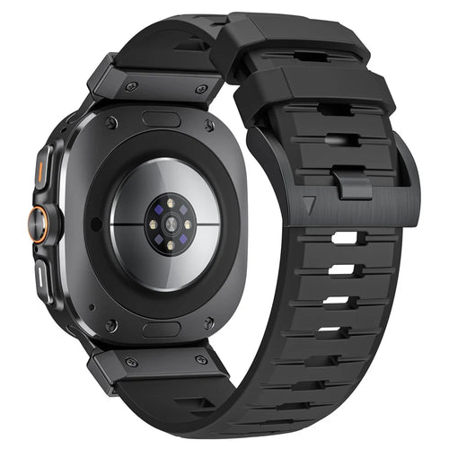 LEMONDA For Samsung Galaxy Watch Ultra2 47mm / Watch Ultra (2025) 47mm / Watch Ultra 47mm Fluorubber Strap Sweatproof Sport Watch Band - Black / Black Connector - 1