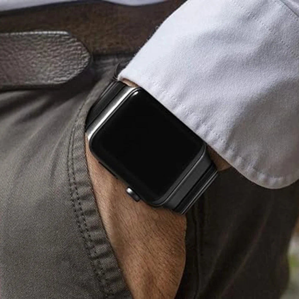 Watch Band For Apple Watch Ultra 3 2 1 49mm / Series 11 10 46mm / 9 8 7 45mm / SE3 SE2 SE 6 5 4 44mm / 3 2 1 42mm 1-Bead Bamboo Link Stainless Steel Strap - Black - 6