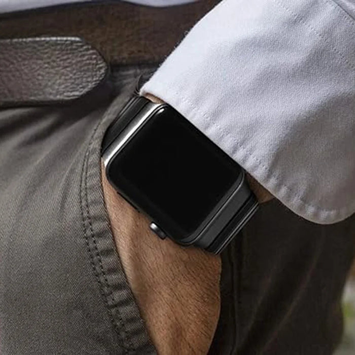 Watch Band For Apple Watch Ultra 3 2 1 49mm / Series 11 10 46mm / 9 8 7 45mm / SE3 SE2 SE 6 5 4 44mm / 3 2 1 42mm 1-Bead Bamboo Link Titanium Alloy Strap - Black - 6