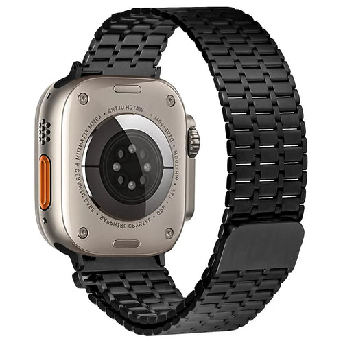 LEMONDA Magnetic Strap For Apple Watch Ultra 3 2 1 49mm / Series 11 10 46mm / 9 8 7 45mm / SE3 SE2 SE 6 5 4 44mm / 3 2 1 42mm Metal Watch Band - Black - 1