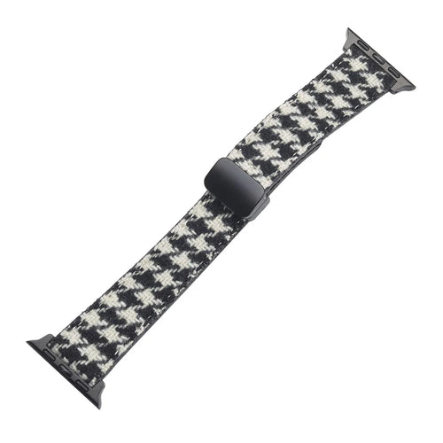 Winter Cloth + Genuine Cow Leather Strap for Apple Watch Ultra 3 2 1 49mm / Series 11 10 46mm / 9 8 7 45mm / SE3 SE2 SE 6 5 4 44mm / 3 2 1 42mm - Style A - 1