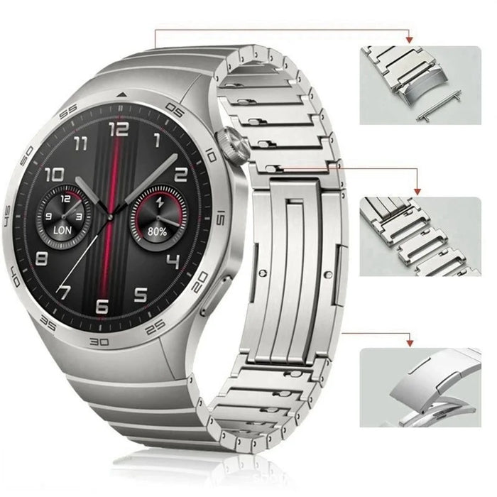 For Huawei Watch GT 5 Pro 46mm / GT 5 46mm Band Adjustable Titanium Alloy Watch Strap - Silver - 2