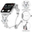 Metal Band for Apple Watch Series 11 10 42mm / 9 8 7 41mm / SE3 SE2 SE 6 5 4 40mm / 3 2 1 38mm Heart Clover Decor Watch Strap - Silver - 4