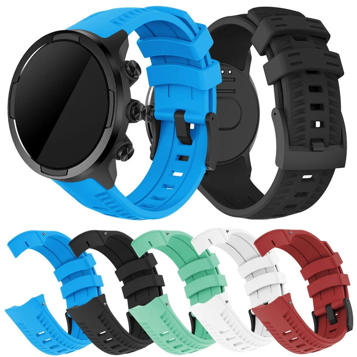 Adjustable Silicone Smart Watch Strap Replacement Watchband for Suunot 9 - Black - 6
