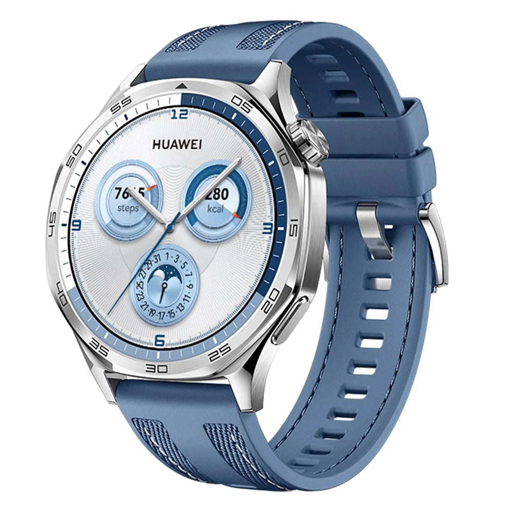 22mm Watch Band For Huawei Watch GT 5 Pro 46mm / GT 5 46mm / Samsung Galaxy Watch3 45mm Silicone+Nylon Replacement Strap - Baby Blue - 3