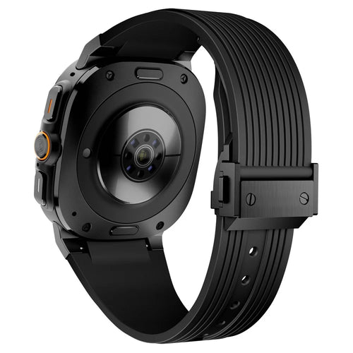 For Samsung Galaxy Watch Ultra2 47mm / Watch Ultra (2025) 47mm / Watch Ultra 47mm Silicone Band Black Connector Black Buckle Watch Strap - Black - 1