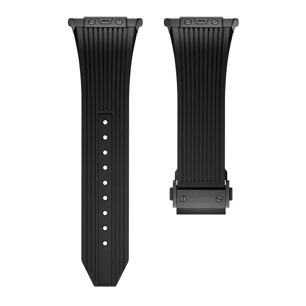 For Samsung Galaxy Watch Ultra2 47mm / Watch Ultra (2025) 47mm / Watch Ultra 47mm Silicone Band Black Connector Black Buckle Watch Strap - Black - 6