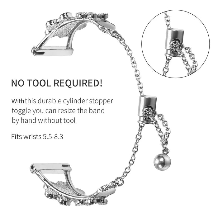 Metal Band for Garmin Approach S40 / Forerunner 158 Heart Clover Decor Watch Strap - Silver - 3